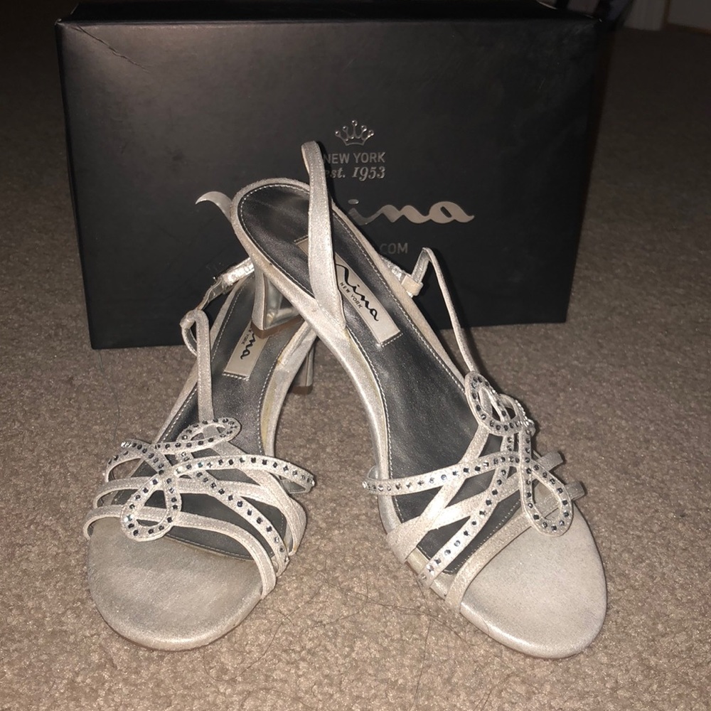 Nina silver heels